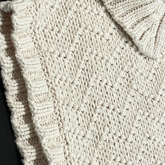 ~ Free People Small We The Free Winding Road Tank Sweater Loose Knit Cream Boho - Picture 5 of 15